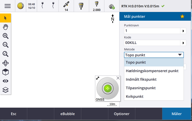 Trimble Access Mål punkter